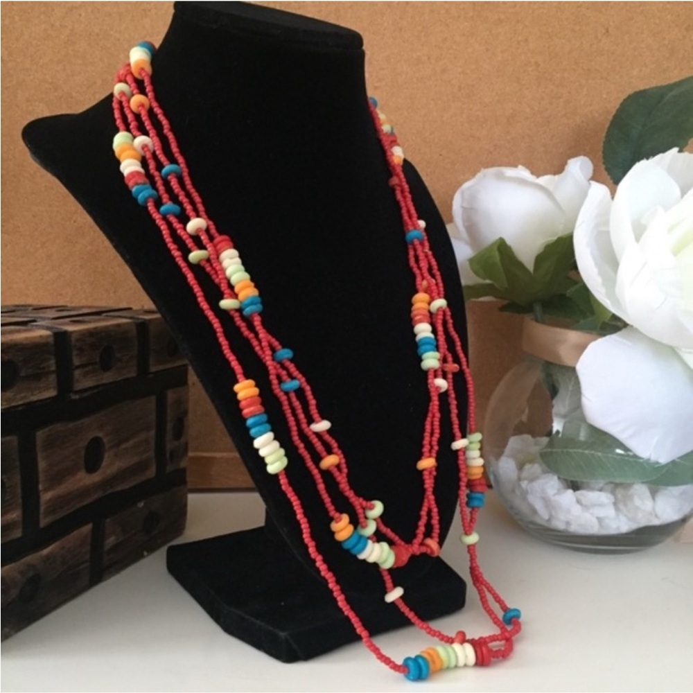 Multicolor Candy Beaded Long Necklaces 24”